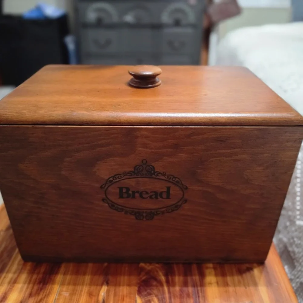 Vintage Double Sided Bread Box Removable Lid Goose Decal Original
